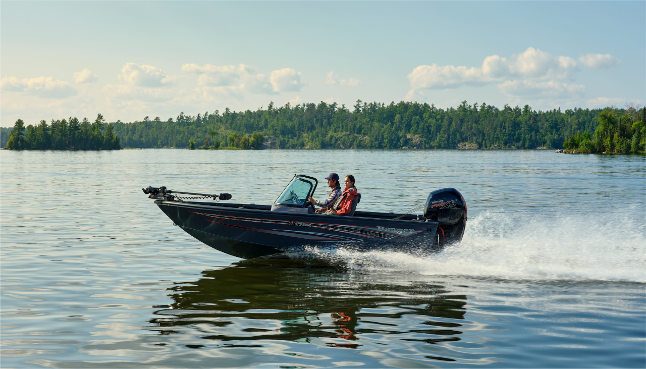 fishing boat on lake