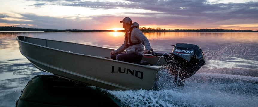 Lund boat with Mercury Marine Outboard Motor