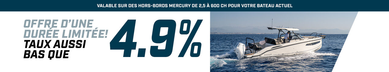 Obtenez un financement de 4,9 % pour un hors-bord neuf