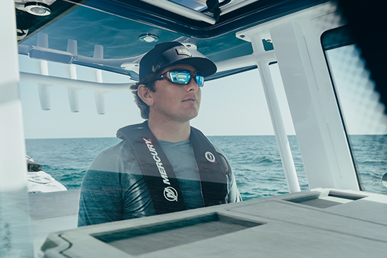 boat captain at sea