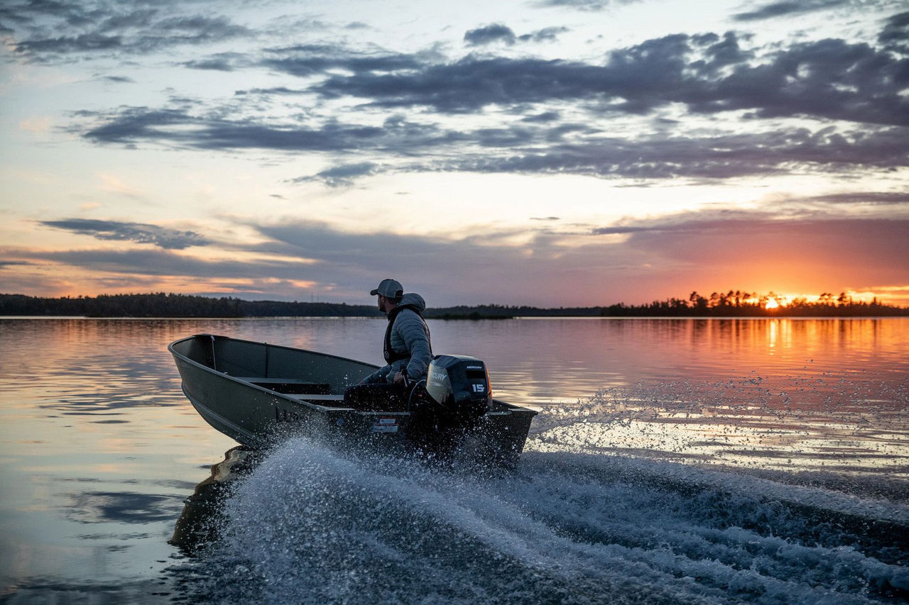 A Jon Boat Powered by a Small Mercury Outboard Defines Versatility
