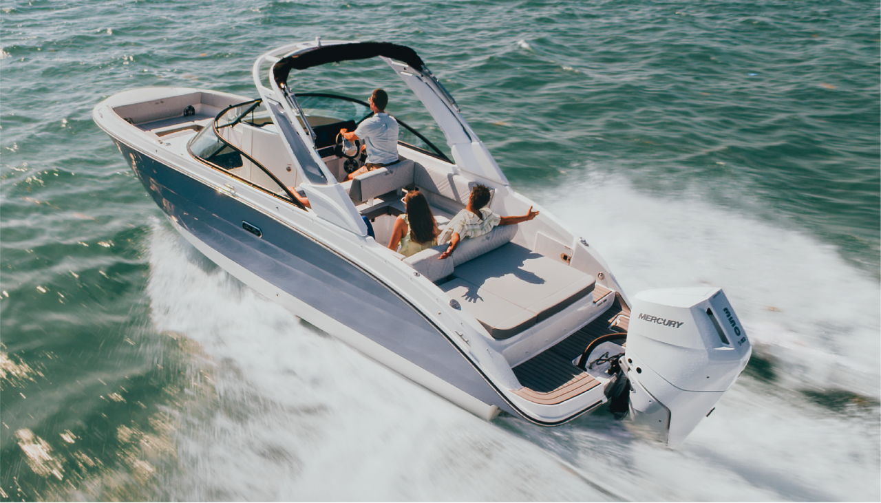 white and blue boat