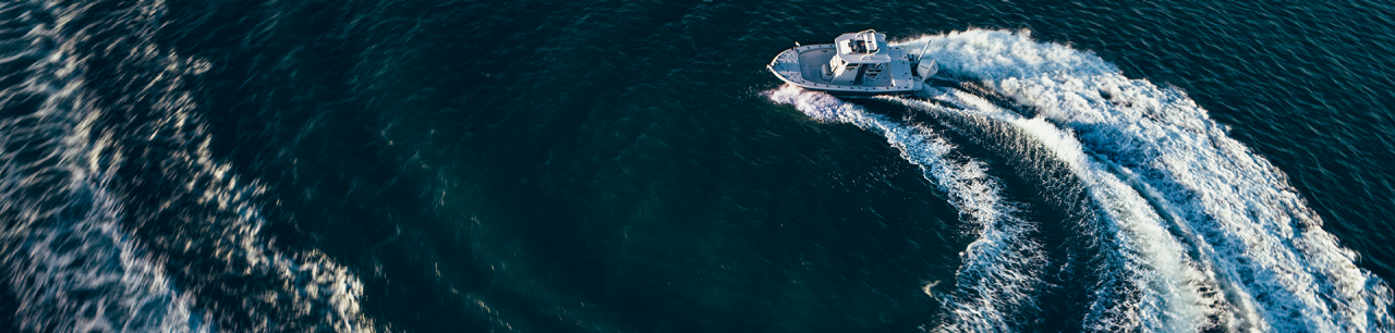 Boat turning on water
