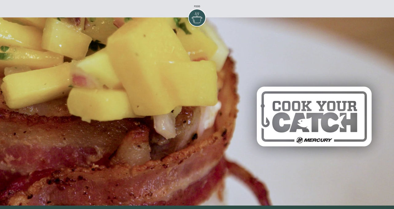 Cook Your Catch: Bacon-Wrapped Wahoo Topped with Mango Salsa