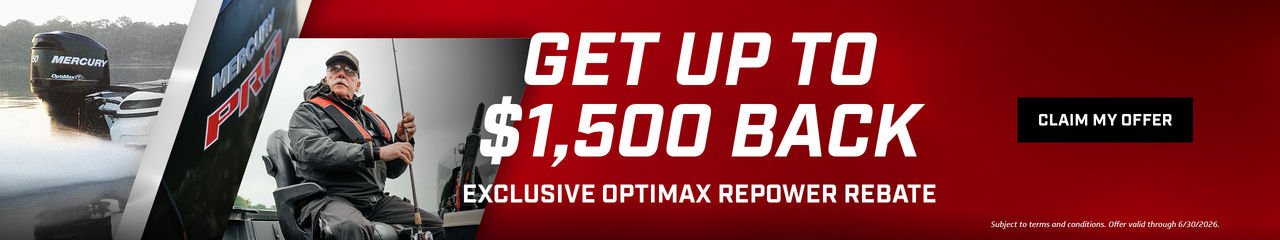 Mercury Marine Optimax Rebate Promo Hero Image