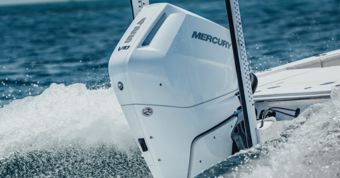 white mercury marine verado outboard engine